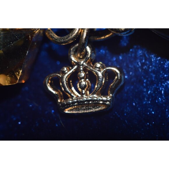 Premier Designs Gold Tone Link Necklace Gold White Clear Beads - Picture 7 of 7